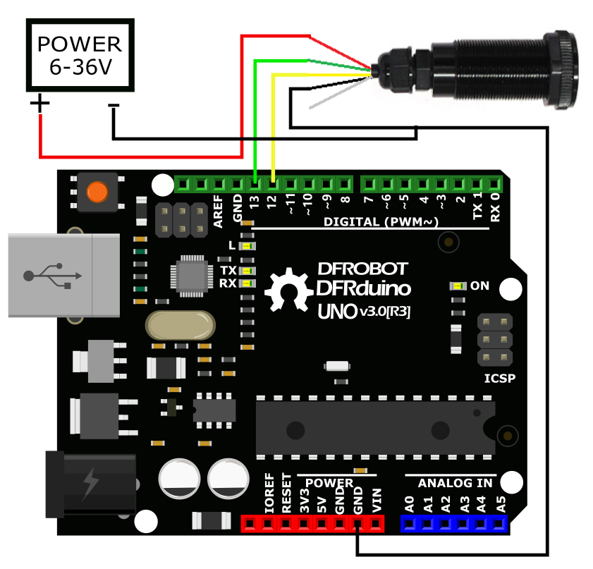 DFRobot商城激光测距传感器UART（4m）