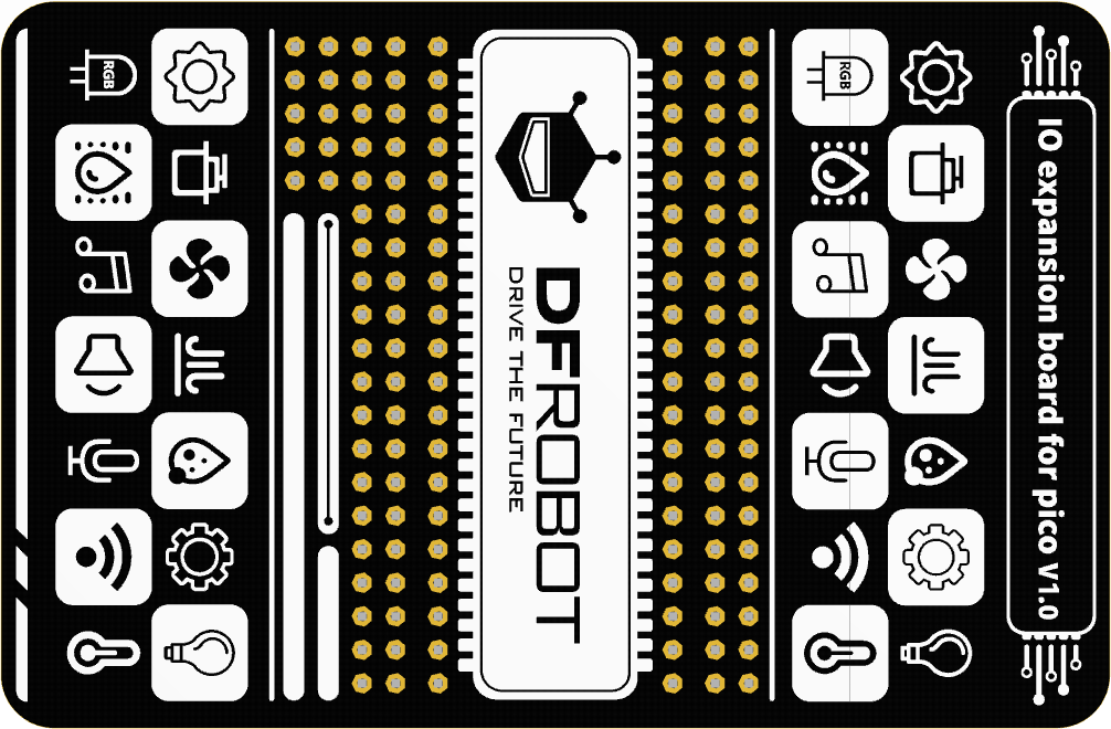 Pico IO 扩展板全功能丝印，方便编程 