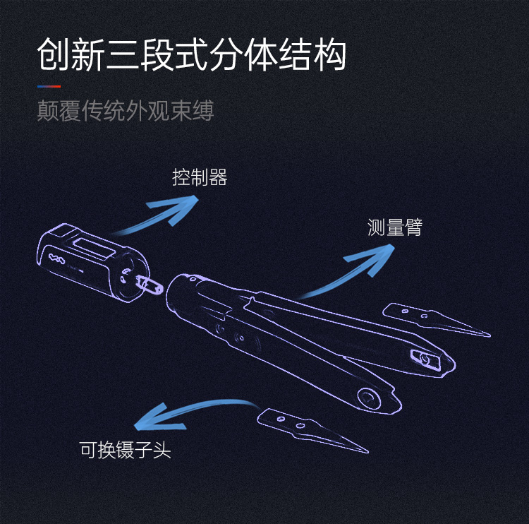 Miniware DT71迷你数字镊子三段式分体结构